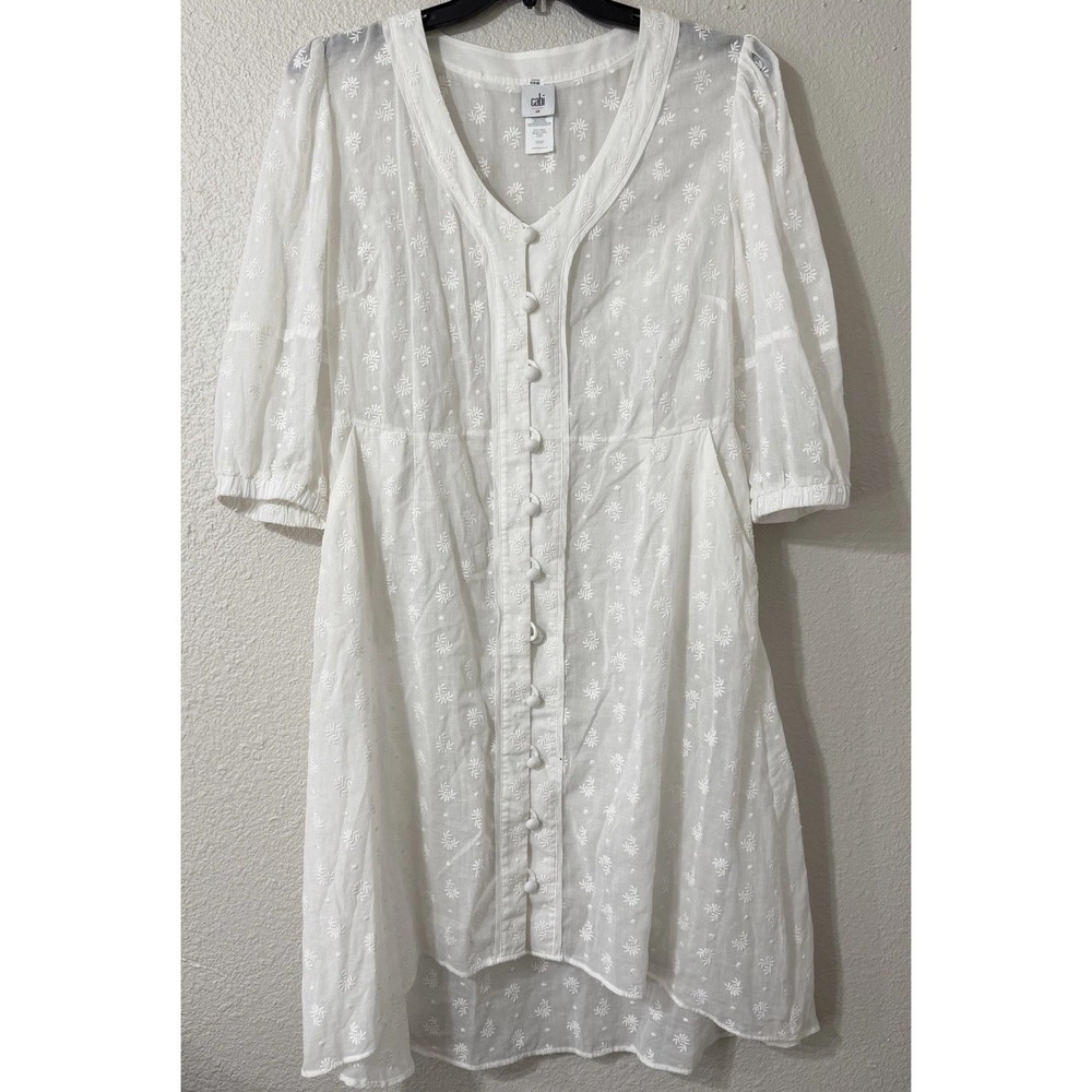 Cabi 14 Women's SunDress Lightweight Sheer Eyelet Coquette Cottagecore